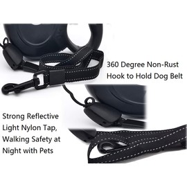 Retractable Dog Leash 26ft,360° Tangle-Free Long Cord Pet Puppy Walking Leashes,Non-Slip Handle for Small Medium Large Dogs,Up to 110 lbs