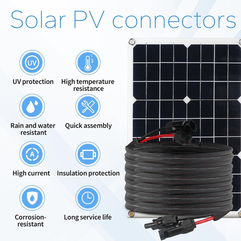 50FT Solar Wire for RV, Photovoltaic Systems 10AWG Solar Panel