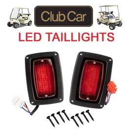 Drive-up LED Tail Light Kit for Club Car DS with (2) LED 3 Wire Taillights fit Golf Cart 1017035 1982-Newer