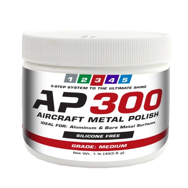Rolite AP3001# Model AP300 Aircraft Metal Polish, for Airplane Aluminum & Bare Metal Surfaces, Medium, 1 lb