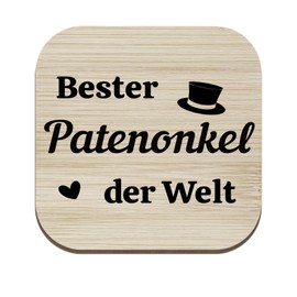 Bester Patenonkel Geschenk Fragen Vatertagsgeschenke Geschenk für Patenonkel Personalisiert Untersetzer Holz Weihnachten Lustige Männer Geschenke