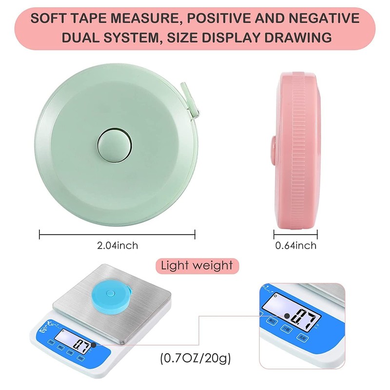 4 PackTape Measure, Double Scales Rulers 60inch/150cm,Soft Retractable Measuring for