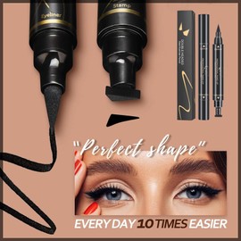 Eyeliner Stamp, Winged Eyeliner Pen Stencil, Waterproof Liquid Eyeliner Pencil, Easy to Use, Quick Dry Smudgeproof Long Lasting Eye Makeup for Women