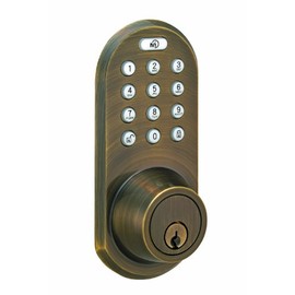 MORNING INDUSTRY INC QF-01AQ 3-in-1 Remote Control & Touchpad Dead Bolt, Antique Brass
