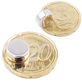 Brudazon 20 Mini Disc Magnets 9 x 4 mm N52 Strongest Level - Neodymium Magnets Ultra-Strong Power Magnet for Model Making, Photo, Whiteboard, Pin Board, Fridge, Crafts Magnetic Disc Extra Strong