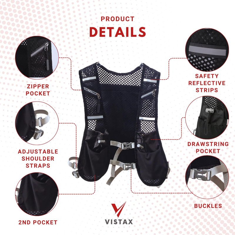 VISTAX Hydration Running vest Backpack for Men & Women -