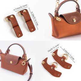 Hiwoor Adjustable Leather Shoulder Strap with 2 Types Buttons No Holes Needed, Bag Strap Replacement Stylish Comfort for Most Purses Bags Tote Bags Handbags Crossbody Bags (Brown-Gold)