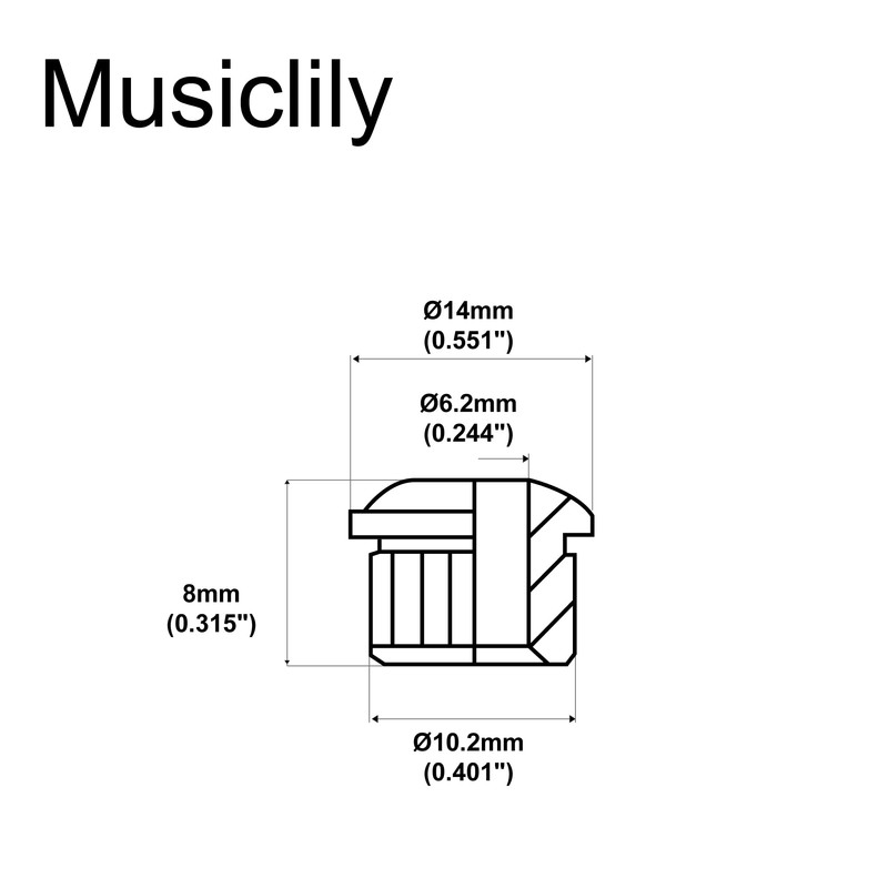 Musiclily Pro 6mm to 10mm Vintage to Modern Sized Guitar