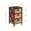 eHemco 3 Tier X-Side End Table/Cabinet Storage with 3 Baskets,