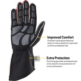 Speedway Motors Outseam Racing Gloves, SFI-5, Blue, Large