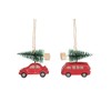 Gisela Graham Resin Car with Fir Tree Set of 2
