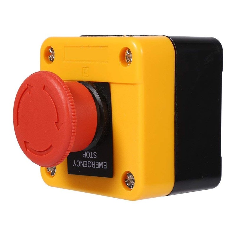 Emergency Stop Button, 660V 10A Plastic Red Mushroom Sign Weatherproof
