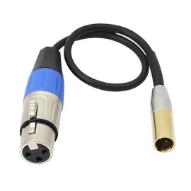 MEIRIYFA Mini XLR Male to XLR Female Adapter Cable, XLR Female to 3 Pin Mini XLR Male Microphone Audio Cable for Blackmagic Pocket 4K Camera Video Assist 4K - 0.3 M (Mini XLR Male to XLR Female)