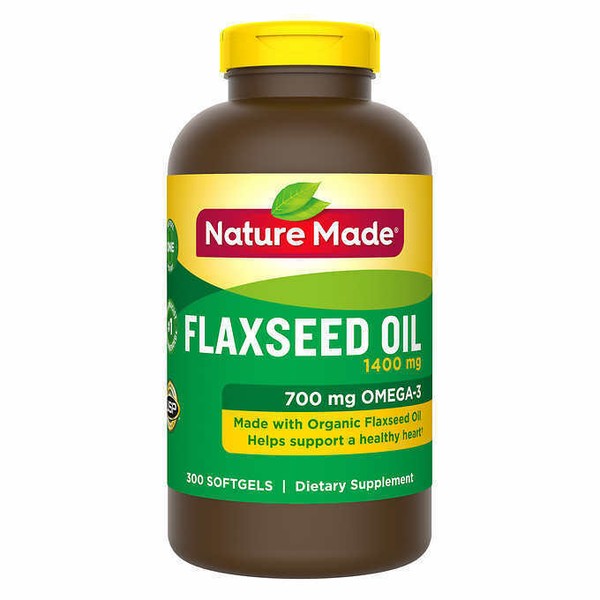Nature Made  Flaxseed Oil 1400 mg Omega-3 Heart Health 300 Softgels