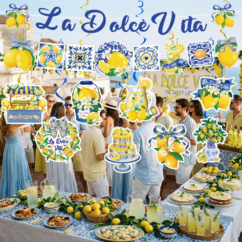 EUOYUFO 10pcs La Dolce Vita Party Decorations Include Lemon Citrus