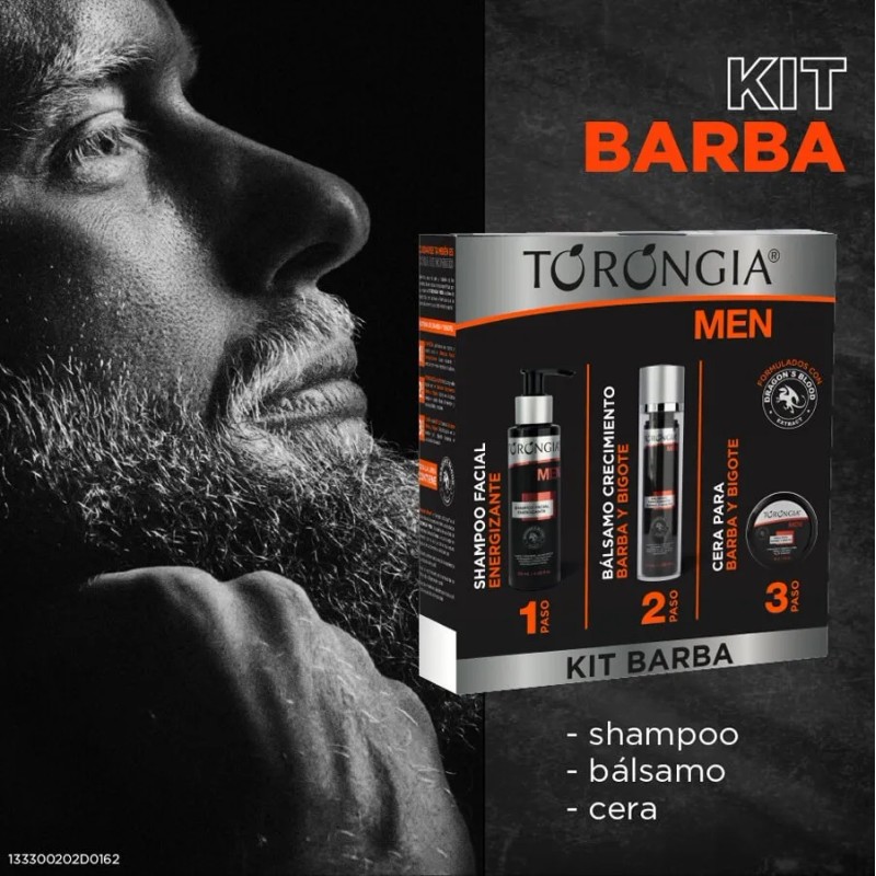 Kit Crecimiento De Barba Y Bigote 3 Pasos Torongia Men