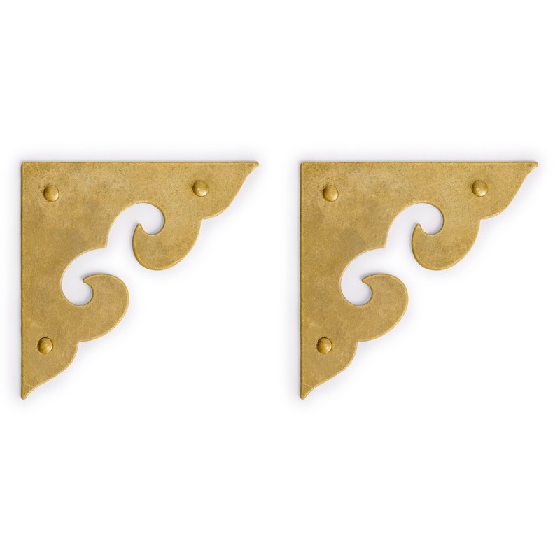 Hardware Philosophy Brass Ocean Wave Corner Plate – Set of