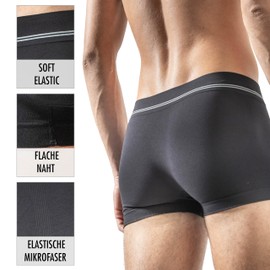Risalti Men's Boxer Shorts Made of Microfibre Pack of 3 – Underpants Men Breathable than Boxer Shorts Men's Cotton Men's Underpants Seamless – Made in Italy, Black X 3