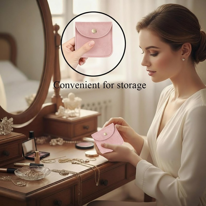 Lynkaye 10 Pcs Velvet Jewelry Storage Pouches with Snap Button
