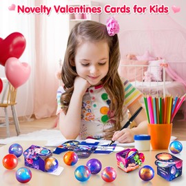30 Pack Valentines for Kids Galaxy Slime Ball Kits with Cards Valentine Party Favors Valentines Cards for Kids Classroom Exchange Gifts School Game Prizes for Boys Girls
