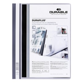 Durable 2579 10 Angebotshefter DURAPLUS, strapazierfähige Folie, DIN A4, grau