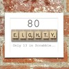 Scrabble Birthday Cards (80th Birthday Card)