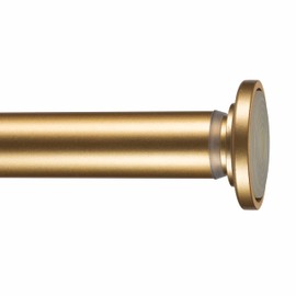 Home Details 42"-74" Inch Tension Curtain Rod | Adjustable | Expandable | No Tools Required | Window Curtains | Bathroom Shower Curtains and Liner | Satin Gold