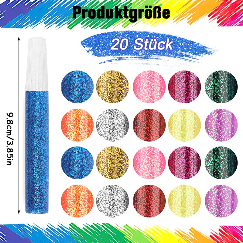 Glitter pens, glitter crafts