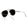 Unisex Round Aviator Sunglasses Metal Frame Silver Flat Blue Mirror