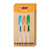 BIC Intensity Clic Black Gel Pens, Medium Point (0.7mm), 12-Count