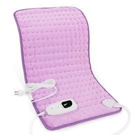 Electric Heating Pads,Heating Pad for Back,Shoulder,Hot Pad for Neck and Arms,Abdomen,Moist Heated Pad for Legs and Knee,Auto Shut Off(Light Purple, 24''×12'')