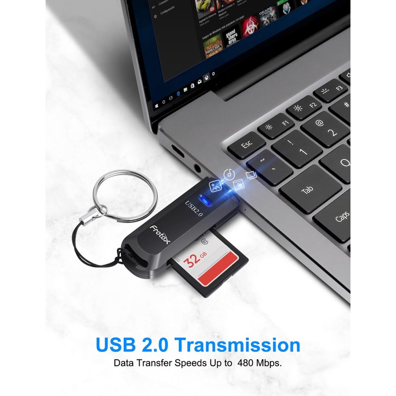 SD Card Reader USB, 2 in 1 Micro SD Adapter