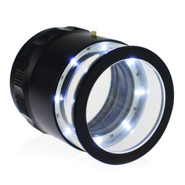 10X Illuminated Jewelers Loupe Magnifier with Interchangeable Reticle Scale, LED Light, 25mm Field of View, for Jewelry,Gems, Coins, Hobby Tool