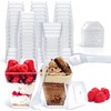50pack 5.4oz Clear Plastic Dessert Cups with Lids and Spoons