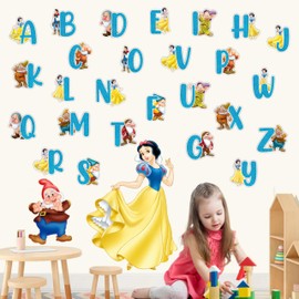 Seyal® Snow White and The Sevn Dwarfs A-Z Alphabet Wall Sticker