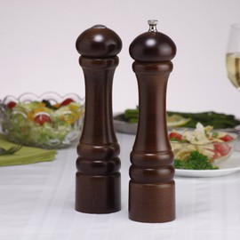 Chef Specialties 10" Imperial Pepper Mill and Salt Shaker Set, Walnut