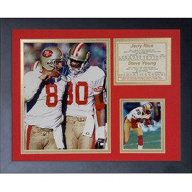 Legends Never Die "Jerry Rice and Steve" Young Framed Photo Collage, 11 x 14-Inch,Black