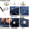 No-Sew Jeans Button Replacement Kit, 10 Sets Metal Snap Tack
