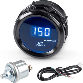 WATERWICH Oil Pressure Gauge 0-150 PSI DC12V Press Gauge Meter Kit 2inches 52mm For Car ……