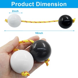 BokWin 2 Pack African Hand Percussion Set - Kashaka Musical Instruments & Rhythmic Balls, ABS 2-inch Shakers for Adult Beginners, Parties Performances (White & Black)