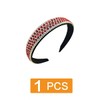 Traziewell Red Headband Wide Rhinestone Headbands Edge Diamond Headwear Crystal
