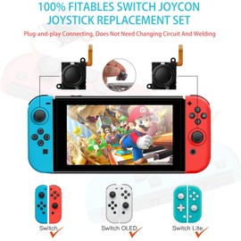GuliKit Switch JoyCon Joystick Replacement, TMR Joystick, Updated Anti-Drift TMR Electromagnetic Joystick For Switch LCD/OLED Joy Con & Switch Lite with Repair Kit Accessories (2 Pack)