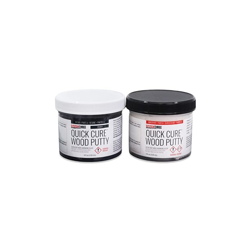 System Three Quick Cure Putty, Ebony, 8-oz Kit