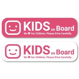 Isaac Trading Kids on Board Stickers Set of 2 Stickers for Kids in Car Kids In Car 127x33mm Car (Pink)