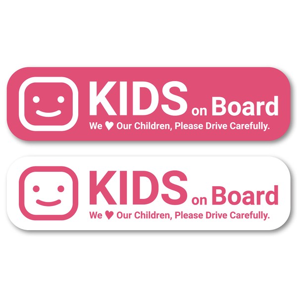 Isaac Trading Kids on Board Stickers Set of 2 Stickers for Kids in Car Kids In Car 127x33mm Car (Pink)