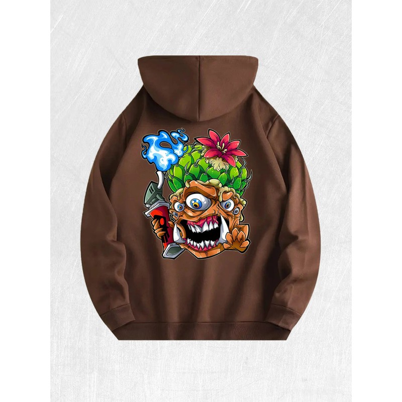 Trippy Cactus Graphic Hoodie 100% Cotton US Warehouse 7 ColorsColor:
