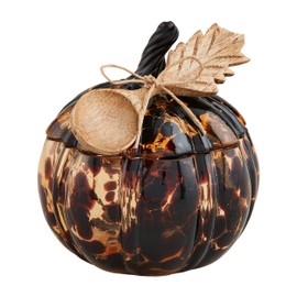 Mud Pie Tortoise Salsa Tidbit, pumpkin 5" x 5" dia | spoon 5", BROWN