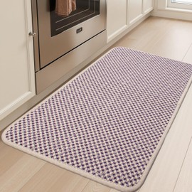 AevitasX Kitchen Mats for Floor Non Slip Absorbent Braided Small Kitchen Sink Mat Rubber Standing Mat Fit Under Door Easy to Clean, 17 x 24 Inch, Purple, Machine Washable