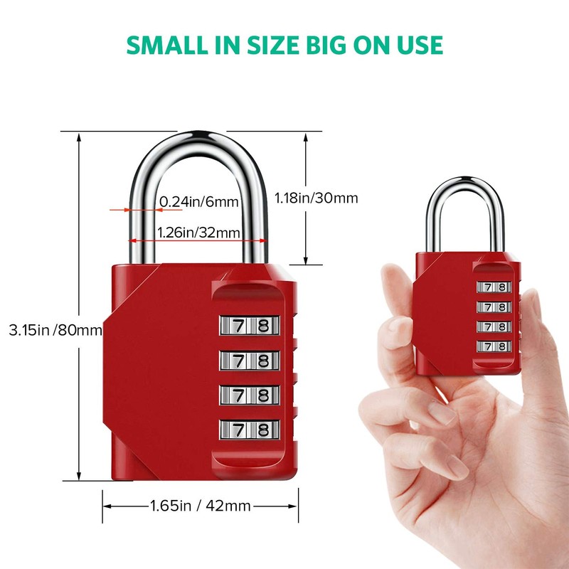 Combination Padlock Heavy Duty Lock - BeskooHome [ 2 Pack]