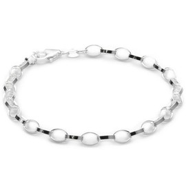 Vinani Damen Armband - hochwertiges Basis Bettelarmband aus Italien Charm-Anhänger 925 Sterling Silber 19,5 cm BBC